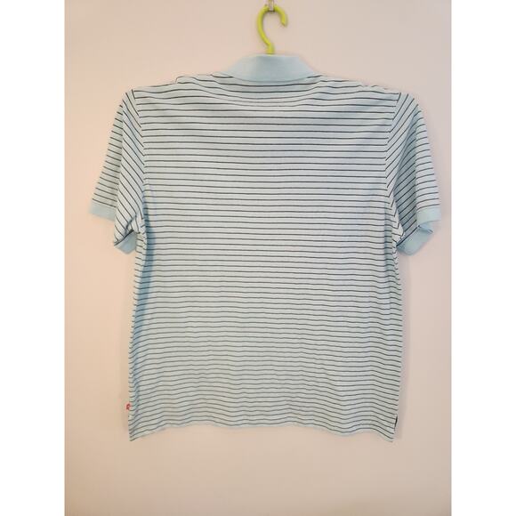 Izod NWT 100% Cotton Polo Shirt Mens 2XL Blue Striped Short Sleeve Golf Preppy - Picture 9 of 15